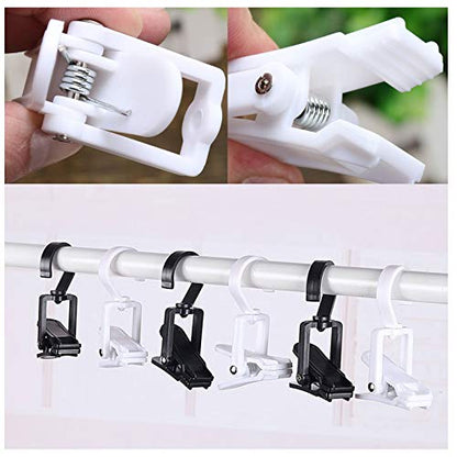 Super Strong Swivel Hanging Hooks - Laundry & Curtain Clips, Clothes Pins - Beach Towel Clips, 4.3-inch, White (10-pack) - color: White