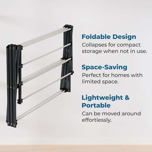 Honey-Can-Do Collapsible Clothes Drying Rack – Durable, Space-Saving Laundry & Towel Rack, Sturdy Clothing Rack for Hanging Clothes Indoors & Outdoors, Steel