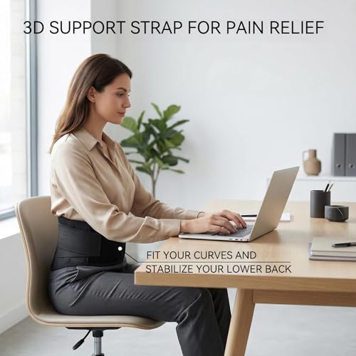 Back Brace for Lower Back Pain Relief, Wide Lumbar Support Belt for Men & Women, 5 Removable Metal Stays, Herniated Disc, Sciatica, Work & Lifting, Breathable Back Support (Medium 30"-38.9") - size: Medium