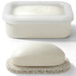 AIMAIAIMAI Compact Leakproof Travel Soap Case, Shatterproof Silicone Travel Soap Container with Draining Pad, Great for Outdoor, Camping, Gym (Off-White) - color: Off-white