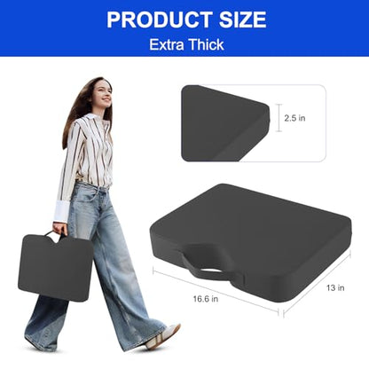 Stadium Seat Cushions 2 Pack, Extra Thick 2.5 Inch, Black Oxford Fabric, U-Shaped Ergonomic Design, Waterproof & Portable Bleacher Seats with Carrying Handle (Grey - 2 Pack) - color: Grey - 2 Pack