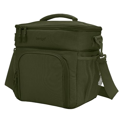 Bentgo Prep Deluxe Insulated Multimeal Bag - Lunch Box Bag, Holds 5 Meals, Premium Insulation up to 8 Hrs, Durable, Water-Resistant - Large Capacity For Adult Meal Prep (Olive Green) - color: Dark Green