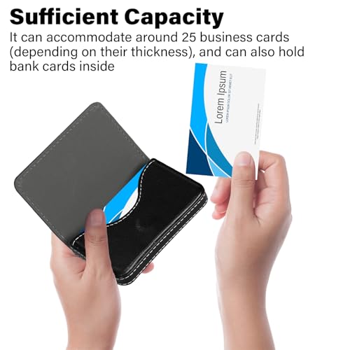 Business Credit Card Holders, Magnetic Sealing Anti Drop, PU Leather Debit Card Protector Organizer Case (Shiny Black) - color: Shiny Black