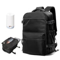 BOXSAM Large Vacuum Travel Backpack with Pump for Women, Personal Item Carry on Backpacks Flight Approved 18x14x8 inches for Men,Laptop Waterproof Work Compression bags Casual Daypack,Black - color: Black