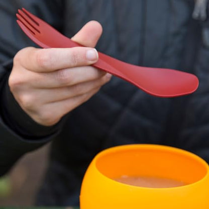humangear GoBites Uno | Travel & Camping Utensils | Portable & Convertible Dining Ware | Multi-Functional Spork, Black Titanium - color: Black Titanium
