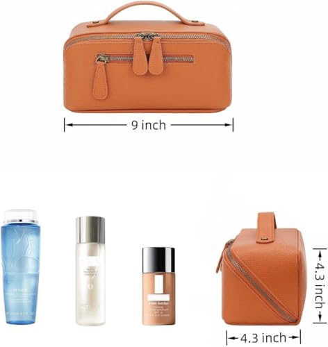 Travel Makeup Bag Cosmetic Pouch Water Resistant Travel Bag for Cosmetics, Brushes, Skincare, Toiletries, Makeup Storage (brown) - color: Upgraded brown
