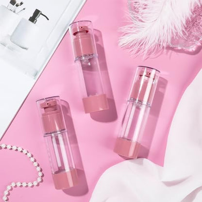 1oz 30ml Airless Pump Bottles, Refillable Leak Proof Travel Pump Bottle Toiletry Cosmetic Skincare Containers for Lotion Toner Gel Foundation (3 Pieces) - color: Pink