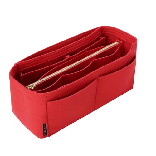 OMYSTYLE Purse Organizer Insert, Felt Tote Bag Organizer Insert with 5 Sizes, Handbag Dividers for Inside Purse, Compatible with Longchamp, Neverful, Speedy and More - color: Red, size: X-Large