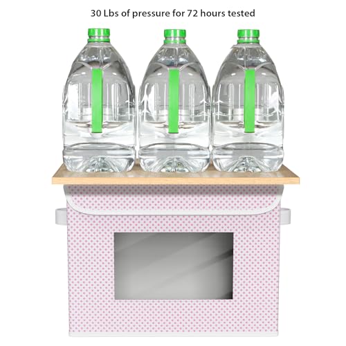 Univivi Fabric Foldable Storage Boxes [4-Pack] Large Collapsible Stackable Storage Bins with Lids, Closet Organizers and Storage Cube Basket for Home, Office, Bedroom (Pink, 17”x 12” x 12”) - color: Pink Polka Dot, size: 17''-4 Pack
