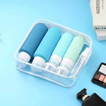 Mrsdry 16 Pack Travel Bottles for Toiletries, Large 6oz Silicone Travel Containers, Leak Proof Refillable Liquid Shampoo And Conditioner Travel Essentials - color: Blue, size: Large
