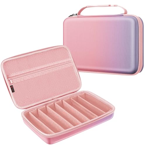 FINTIE Travel Sunglasses Organizer Case with 8-Slot Adjustable Compartments, Hard EVA Eyeglasses Storage Bag for Men Women (Fantasy Ombre) - color: Fantasy Ombre