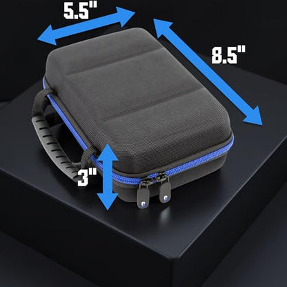 CASEMATIX Hard Shell Electronics Organizer Travel Case with 2 Adjustable Cable Bag Dividers, 3 Zipper Pouches and Elastic Cable Loops - Compact and Protective Charger & Travel Cord Organizer