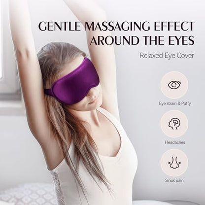 Weighted Sleeping Mask for Women Men 2 Pack 3D Contoured Eye Masks for Sleep (Black,Purple) - color: Black Purple
