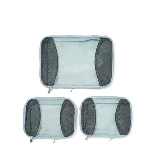Baggallini Compression Cube 3-piece set - Lightweight Compression Packing Cubes for Travel - color: Pool