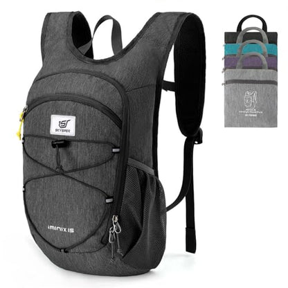 SKYSPER 15L/20L Foldable Hiking Backpack Lightweight Packable Travel Daypack with Chest Strap Small Folding Pack for Walking - color: Black, size: 15l