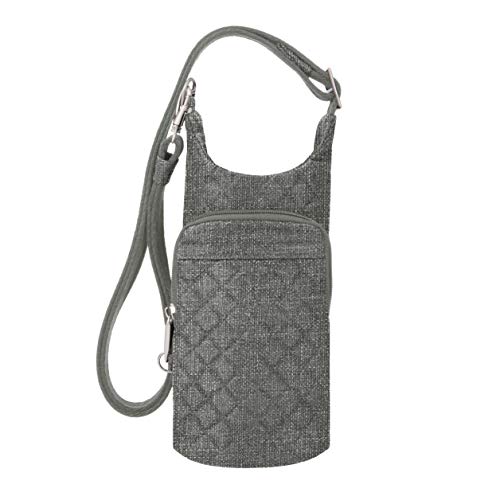 Travelon Anti-Theft Boho Insulated Water Bottle Tote - color: Gray Heather Solid