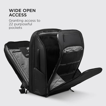 NOMATIC 20L Travel Pack - Mens Travel Backpack - Expandable to 30L - Water Resistant Daypack - TSA-Ready - Lightweight Business Traveling Backpack for Men - 16" Laptop Compartment - color: Black, size: 20L