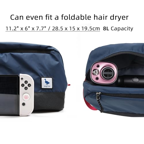Travel Toiletry Bag 8L, Large Packing Cube with Waterproof TPU Wet/Dry Compartment - color: Blue Abyss, size: 8L
