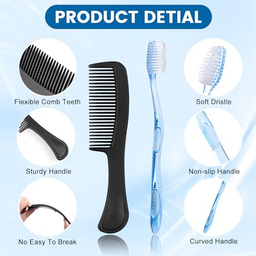 25 Sets Personal Hygiene Kit Basic Toiletry Kits Homeless Supplies Bulk for Travel,Charity,Business Include 25 Toothbrush,25 Toothpaste,25 Comb,25 Bath Soap, 25 Shampoo,25 Body Wash, 125 Floss Picks - size: Pack of 25