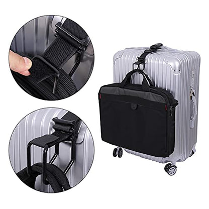 Luggage Hook Strap,J Hook for add a Bag Luggage,Multi Adjustment Bag Strap Hook with Hands Free(Black-Middle Size) - size: Medium size/Standard buckle