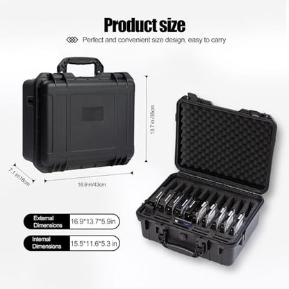 Hard Drive Case 3.5inch 20-Bay Multi-Protection HDD Storage Box Suitcase with Foam External Hard Drive Carrying Case Anti-Static Shock Moisture Proof for HDD/SSD/M.2