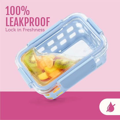 Ello Duraglass 3.4 Cup Meal Prep Sets 10Pc, 5 Pack Set- Glass Food Storage Container with Silicone Sleeve and Airtight BPA-Free Plastic Lids, Dishwasher, Microwave, and Freezer Safe, Evening Orchard - color: Evening Orchard