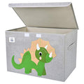 Foldable Large Kids Toy Chest with Flip-Top Lid, Collapsible Fabric Animal Toy Storage Organizer/Bin/Box/Basket/Trunk for Toddler, Children and Baby Nursery (Triceratops) - color: Triceratops