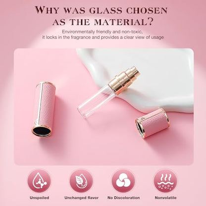 kuangre 10ml Atomizer Perfume Spray Bottle, Empty Cologne Dispenser, Portable Sprayer Travel Essentials for Many Scenes Gifts. - color: Pink-10ml