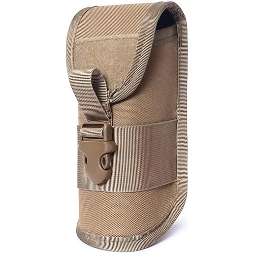 ACEXIER MOLLE Glasses Pouch Outdoor Durable Tactical Pouch Sunglasses Case Army Style Flashlight Pouch with Buckle - color: Khaki