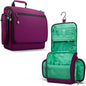 VENTURE 4TH Hanging Travel Toiletry Bag for Women & Men – Large Toiletry Organizer with 18 Compartments, Removable TSA Pouch, Travel Wash Bag for Toiletries, Makeup & Shaving Kit (Purple/Mint) - color: Purple/Mint