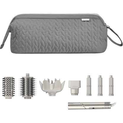 KarSyon Shark Flex Style Case for Dyson Airwrap Hair Dryer Brush Revlon Hair Tools Travel Bag Carrying Case Flat Curling Iron Organizer (Grey) - color: Grey