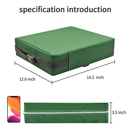 Toddler Booster Seat for Dining Table, PU Washable Double Safe Straps Non-Slip Bottom Booster Seat Dining Toddler, Portable Travel Increasing Cushion (Dark Green) - color: Dark Green
