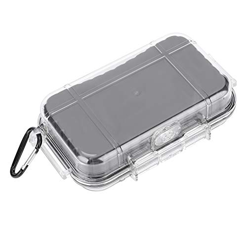 Outdoor Storage Case,Portable Durable Shockproof Waterproof Carry Box Container for Outdoor Survival Fishing - color: Transparent