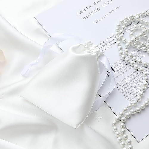 Silk Satin Sleeping Eye Mask, White Sleep Eye Night Blindfold for Women and Men, Soft Breathable Blackout Eyeshade Eye Cover for Travel, Wedding Bridesmaid Gift - color: White