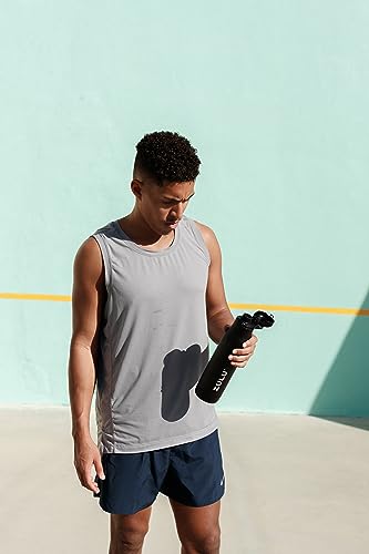 Zulu Ace 24oz Vacuum Insulated Stainless Steel Water Bottle with Chug Spout | Leak-Proof Locking Lid and Removable Base |Reusable Bottle for Cycling Sports Gym Travel Bicycle Bottle Cage | Black - color: Black