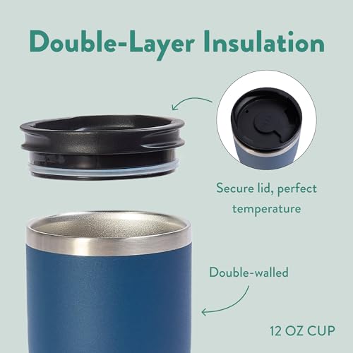 Tumbler, Stainless Steel 2-in-1 Travel Coffee Mug & Water Bottle, Leak Proof Insulated Cup for Hot & Cold Drinks, BPA Free, Fits Most Cup Holders (Midnight Blue) - color: Midnight Blue
