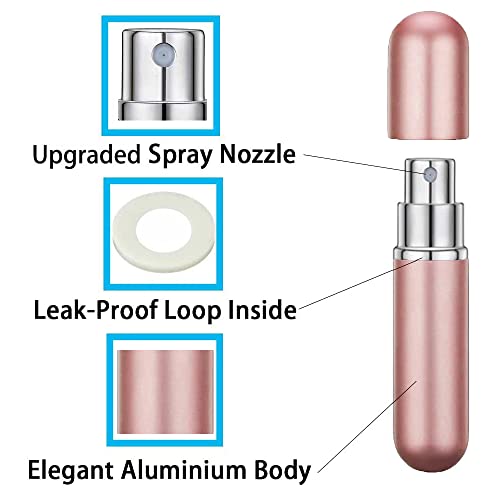 5ml Perfume Bottle Set, Portable Travel Refillable Perfume Atomiser, Mini Spray Bottles (3+1 Pcs) - Pink, Red, Silver with Separated Tool - color: Pink+Red+Silver
