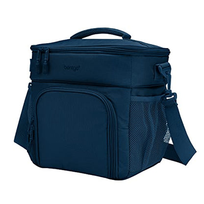 Bentgo Prep Deluxe Insulated Multimeal Bag - Lunch Box Bag, Holds 5 Meals, Premium Insulation up to 8 Hrs, Durable, Water-Resistant - Large Capacity For Adult Meal Prep (Navy Blue) - color: Navy Blue