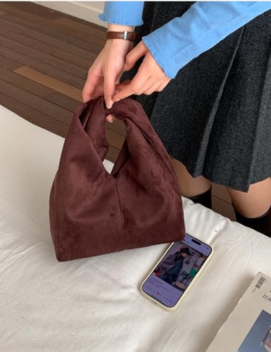 Slouchy Suede Crescent Crossbody Purses Women Cute Hobo Bags Trendy Satchels Underarm Shoulder Bag Travel Tote Handbag 2026 - color: A Suede Coffee-no Strap