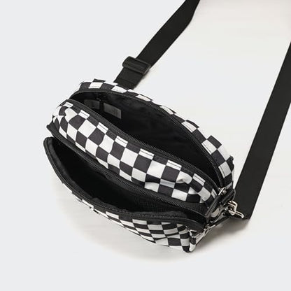 Pander Crossbody Sling Bag – Everyday Purse with Adjustable Strap, Perfect for Travel, Errands, and Daily Use - color: Checkered Black