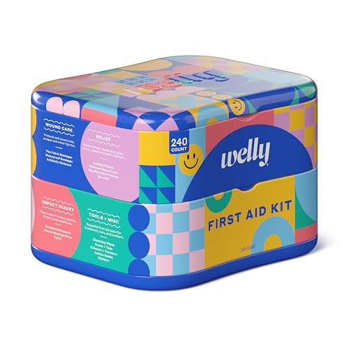 Welly Comprehensive First Aid Kit - FSA Eligible - Adhesive Bandages, Tape and Non-Stick Pads, Butterfly Strips, Cleansing Wipes, Ointments, Gauze, and More - 240 Pieces - color: Comprehensive First Aid Kit