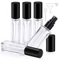Segbeauty Mini Perfume Spray Bottles, 5 Set of 10ML Clear Glass Travel Perfume Atomizer Refillable, Empty Tiny Sprayer Fragrance Scent Sample Spray Containers Cosmetics Essential Oil Dispensing Bottle - color: Clear-black, style: Mini Bottles