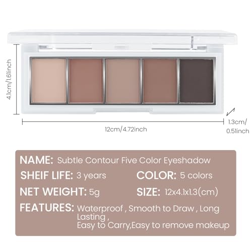 Matte Eyeshadow Palette, Cool Taupe Grey Brown Eye Shadow, Ash Brown Charcoal Eyeshadow, Soft Blendable Smokey Makeup, Long Lasting Waterproof Eyeshadow for Daily Office Smokey Look, Sombra de Ojos 06 - color: B06