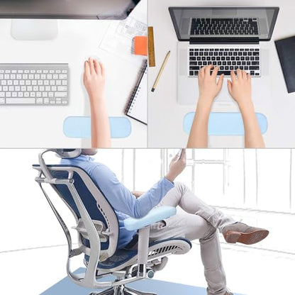 MOSISO Chair Armrest Pads (2 Pack), Memory Foam Home/Office Chair Arm Rest Covers Comfy Computer Gaming Elbow Cushion Removable Washable Elbow Support Forearm Pressure Relief, Air Blue - color: Air Blue