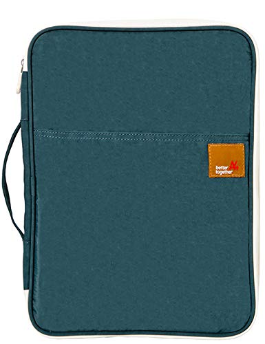 Document A4 Bag Case Waterproof Organizer Portfolio Office Travel Zipper Multi-Function Pouch - color: Dark Green