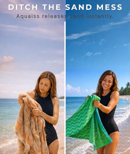 3-in-1 Wearable Beach Wrap & Lightweight Travel Towel – Sarong with Secure Button Closure, Quick-Dry Sand-Free Microfiber, Adjustable Fit (64”x33”, Fits S–4X), Compact Pool & Beach Essential - color: Green Arrows