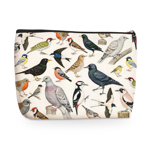 Bird Gifts Makeup Bag, Pigeon Birds Theme Cosmetic Bags Travel Organizer Bag Makeup Pouch, Sister Birthday Christmas Gift for Women Mom Friend, Bird Pigeon Lovers Gifts for Women - color: Multicolor 1565