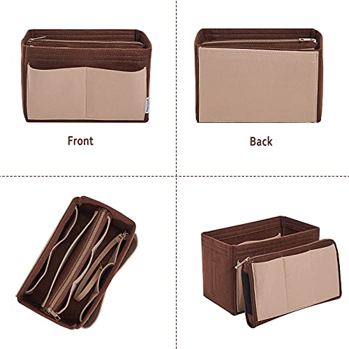 Vercord Felt Organizer Insert For Purse Handbag Tote Bag In Bag Inside Shaper Divider Neo Coffee & Beige Small - color: A Coffee & Beige, size: Small