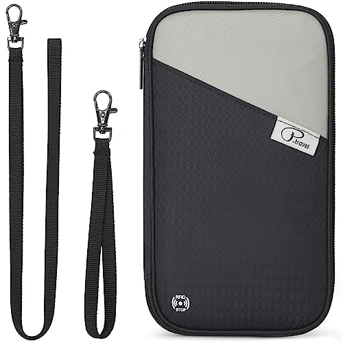 VanFn RFID Travel Passport Wallet, Family Passport Holder, Trip Document Organizer P.Travel Series - color: Black