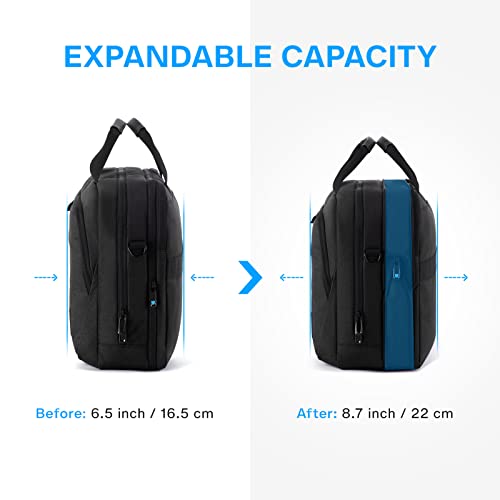BAGSMART 17.3 Inch Laptop Bag, Expandable Computer Bag Laptop Briefcase Men Women,Laptop Shoulder Bag,Work Bag Business Travel Office, Black - color: Black-17.3 Inch